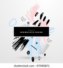 Hand Drawn Universal Art. Design for Flyers, Placards, Posters, Invitations, Brochures. Artistic Creative Template. Abstract Modern Style
