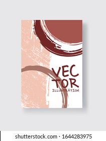 Hand Drawn Universal Card. Design for Flyers, Placards, Posters, Invitations, Brochures. Artistic Bright Creative Templates. Abstract Grunge Modern Style. Vector Illustration.