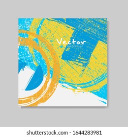 Hand Drawn Universal Card. Design for Flyers, Placards, Posters, Invitations, Brochures. Artistic Bright Creative Templates. Abstract Grunge Modern Style. Vector Illustration.
