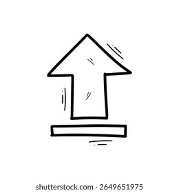 Hand Drawn Upload Icon Illustration. Doodle Vector. Isolated on White Background - EPS 10 Vector