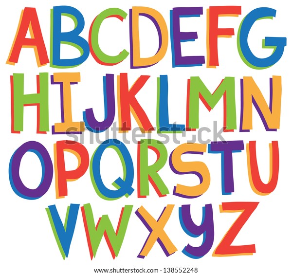 Hand Drawn Uppercase Vector Alphabet Letters Stock Vector Royalty Free