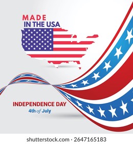 hand drawn USA Independence Day, 4th of July. statue of liberty. vector illustration.