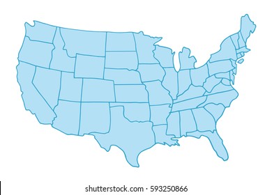 hand drawn usa map