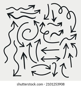 Hand drawn useful arrow set vector ready for your design