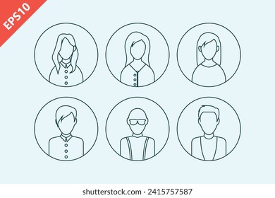 Hand drawn user profile, UX vector persona, avatar design vector flat modern isolated illustration