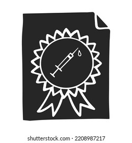 Hand drawn vaccination certificate concept vector illustration