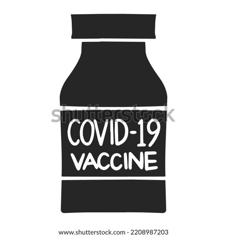 Hand drawn vaccine vial vector illustration