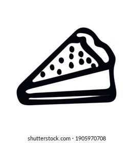 Hand Drawn Valentine Day Cake Vector Illustration in Doodle Style. Isolated Elements on White Background. Black and White Symbols of Love.