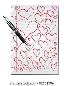 hand drawn valentine hearts