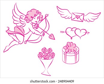 Hand drawn valentine icons