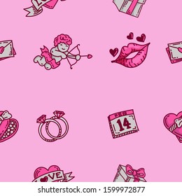 Hand Drawn Valentine Seamless Patern