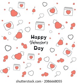 Hand drawn valentine's day background