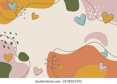 Hand drawn valentine's day background vector template EPS.10