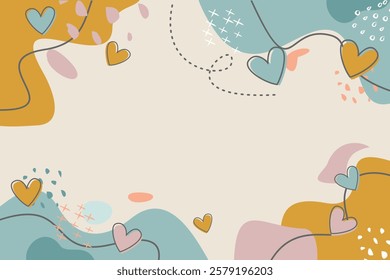 Hand drawn valentine's day background vector template EPS.10