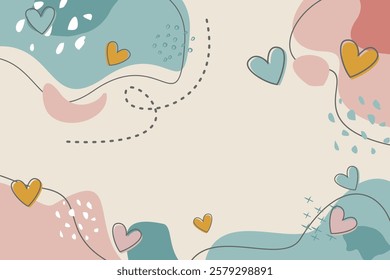 Hand drawn valentine's day background vector template EPS.10