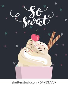 Hand drawn Valentine's Day card. So sweet. Vector illustration
