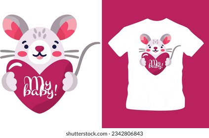 hand drawn valentines day cute shirt designs editable template