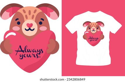 hand drawn valentines day cute shirt designs editable template