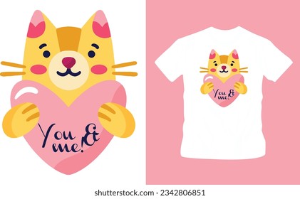 hand drawn valentines day cute shirt designs editable template