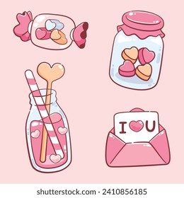 Hand drawn valentine's day cute element collection