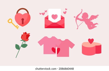 Hand drawn valentines day element collection