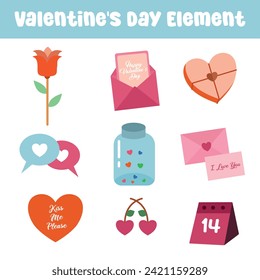 Hand drawn valentine's day element collection