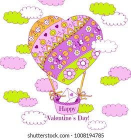 Hand drawn Valentines Day greeting card