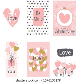 Hand Drawn Valentine's day illustration vector. Valentine's day card collection set. Be mine and only for you vector