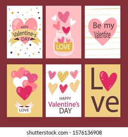 Hand Drawn Valentine's day illustration vector. Valentine's day card collection set. Be my valentine vector