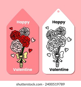 Etiqueta del día de San Valentín dibujada a mano