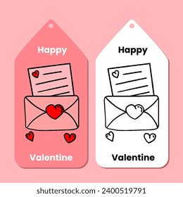 Hand drawn Valentines day label