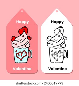 Hand drawn Valentines day label