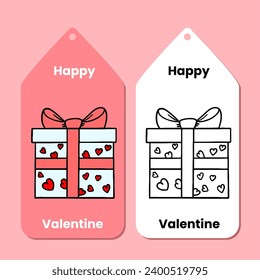 Etiqueta del día de San Valentín dibujada a mano