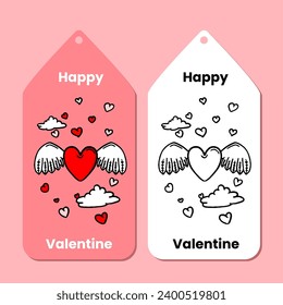 Hand drawn Valentines day label