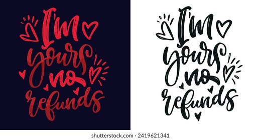 Hand drawn Valentines Day lettering Celebration poster, card, postcard, invitation, banner. Romantic quote vector lettering typography. Holiday calligraphy with hearts. 100% vector file