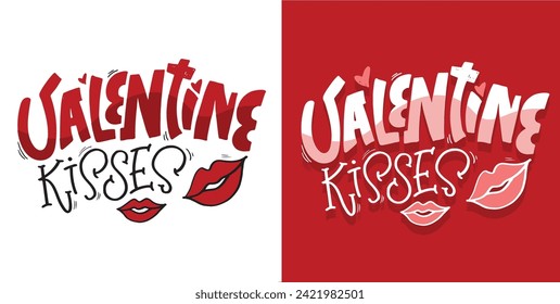 Hand drawn Valentines Day lettering Celebration poster, card, postcard, invitation, banner. Romantic quote vector lettering typography. Holiday calligraphy with hearts. 100% vector file