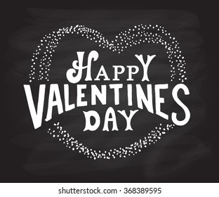 Hand drawn Valentines Day lettering typography text, badge,icon. Celebration poster, card, postcard, invitation, banner. Romantic quote vector background. Holiday calligraphy with hearts