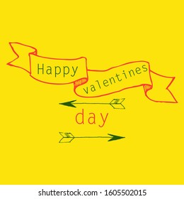 Hand drawn Valentine`s day ornaments abstract vector icon. Love day in february