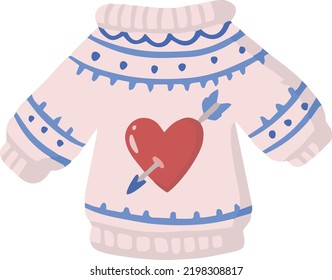 Hand Drawn valentine's day sweater illustration isolated on background