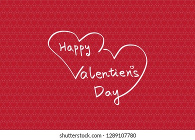 Hand drawn Valentine's Day text with two hearts on a heart Inserted with an arrow background