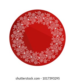 Hand drawn Valentines hearts border on polygonal background. Design element for text frames, greeting cards and stickers. Valentines illustration.