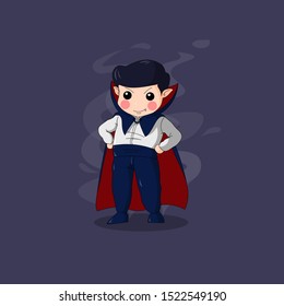 Hand drawn vampire or Dracula character for halloween event