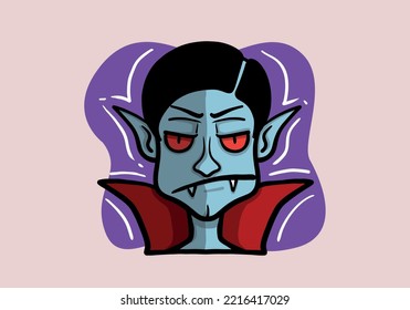Hand drawn vampire vector cartoon character. EPS10 illüstration