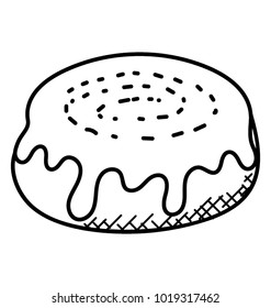 
Hand Drawn Vanila Creamy Cake, Doodle Icon
