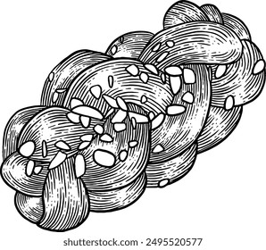 Handgezeichnete Vanocka Brot Skizze Illustration