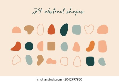 Hand drawn various abstract boho shapes and doodle objects.  Modern trendy vector illustration.