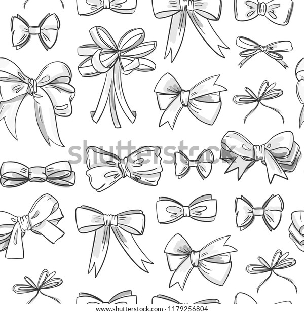 Hand Drawn Various Bow Ties Black Stock Vector Royalty 