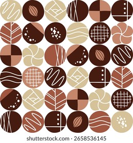 hand drawn various chocolate pattern