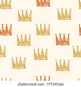 Hand drawn Various crowns set, vector illustration doodle cute style. 