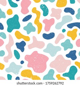 Hand drawn various doodle shapes. Abstract contemporary modern trendy seamless patterns. Design elements for textile, banner, cards for kids.